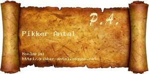 Pikker Antal névjegykártya